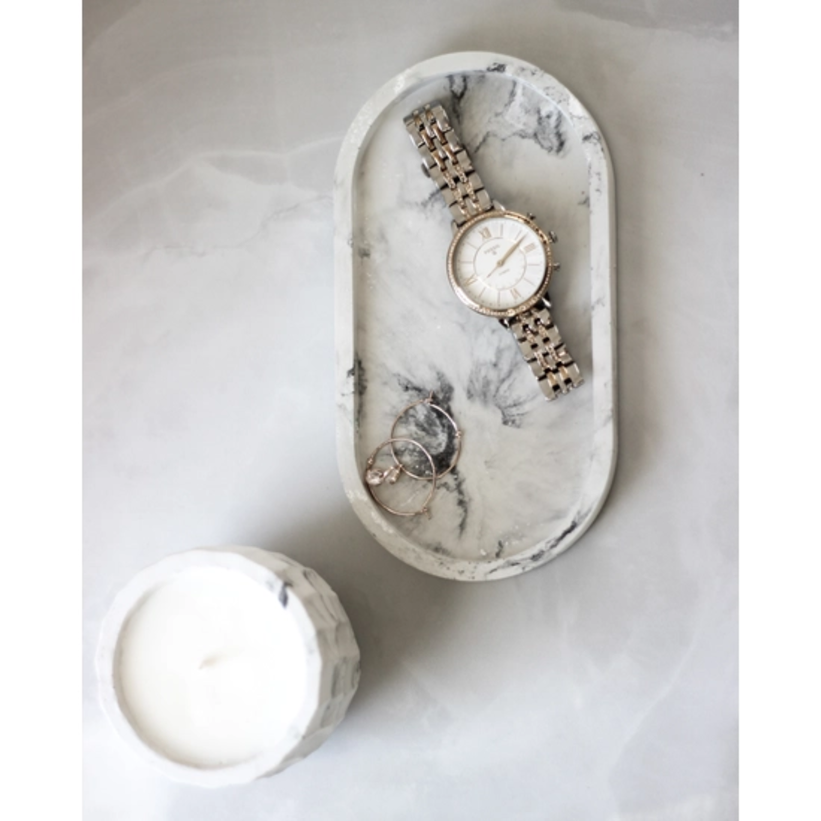 Trinket Tray - White Marble