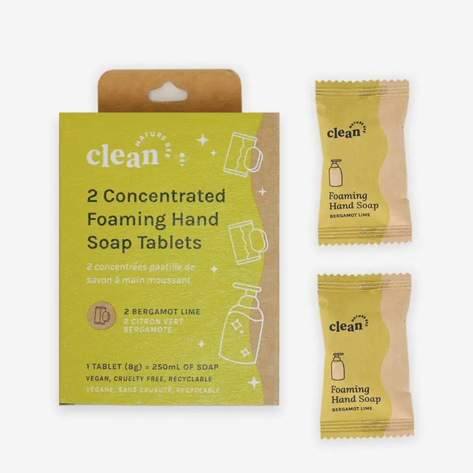 Concentrated Foaming Hand Soap Tablets - Bergamot Lime