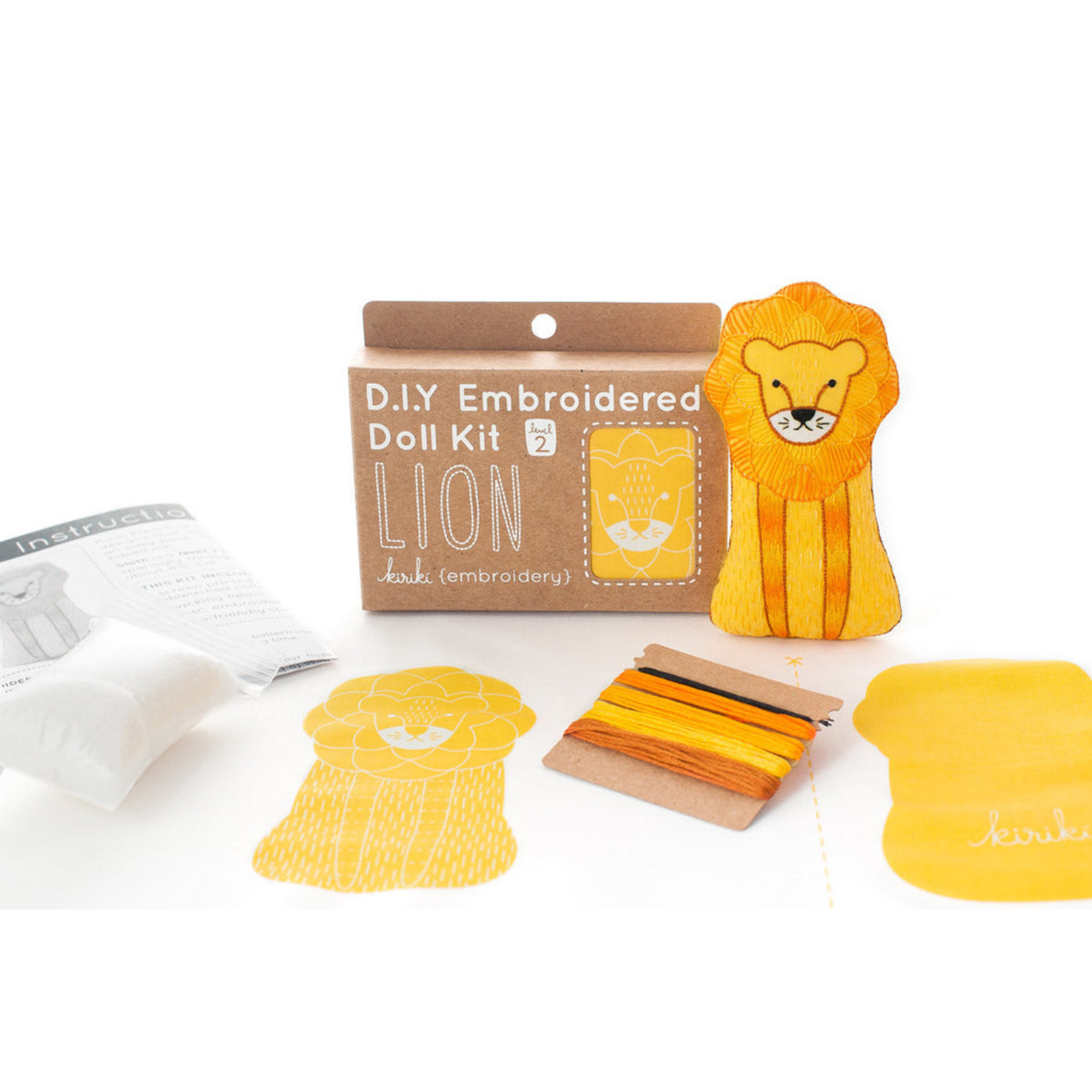 Lion Embroidered Doll Kit - Level 2