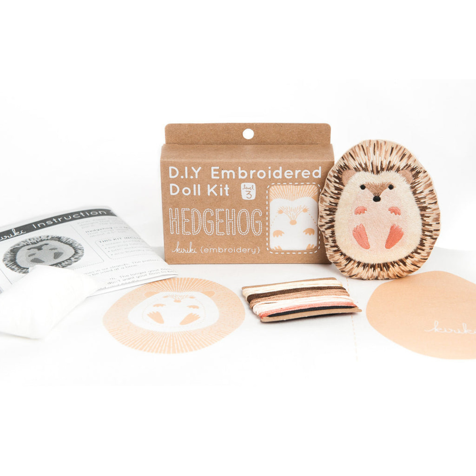 Hedgehog Embroidered Doll Kit - Level 3