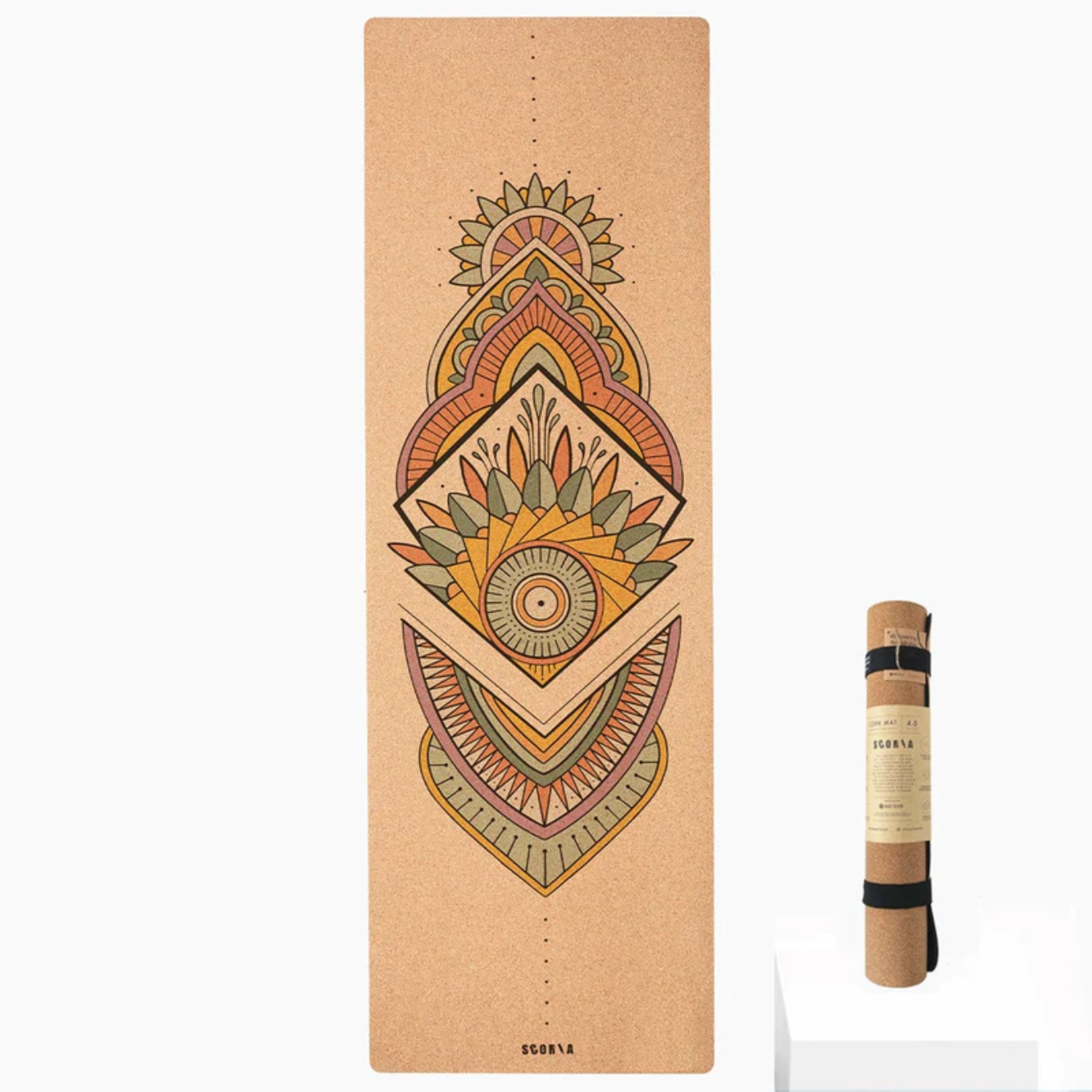 Mandala Cork Yoga Mat - 4.5mm