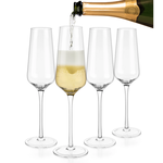 Crystal Glass Champagne Flutes  - Set of 4