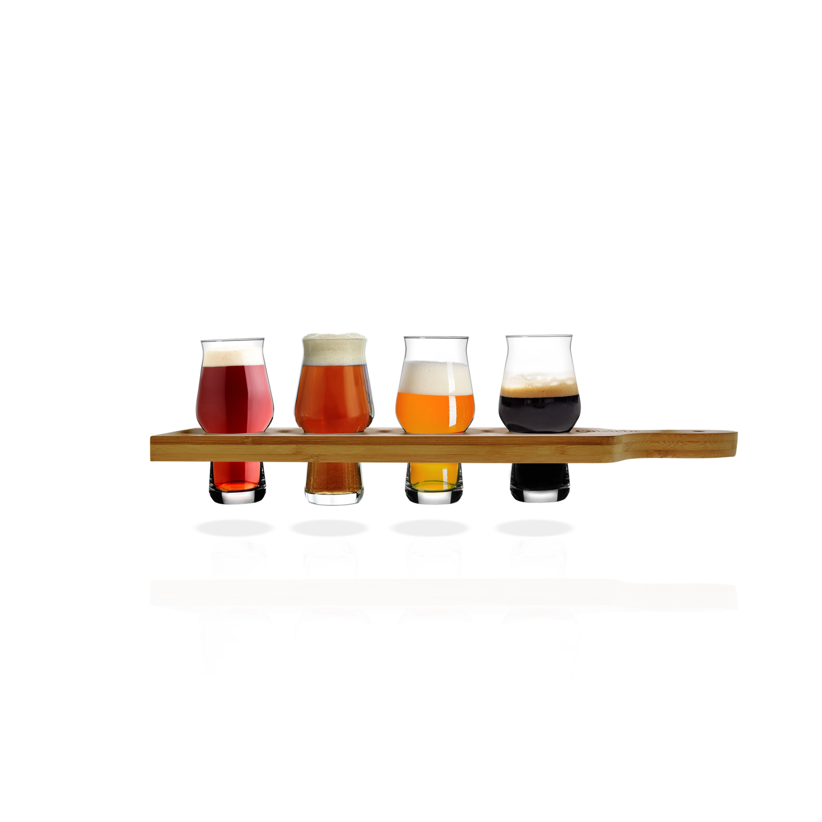 Beer Taster Flight Set w Bamboo Paddle