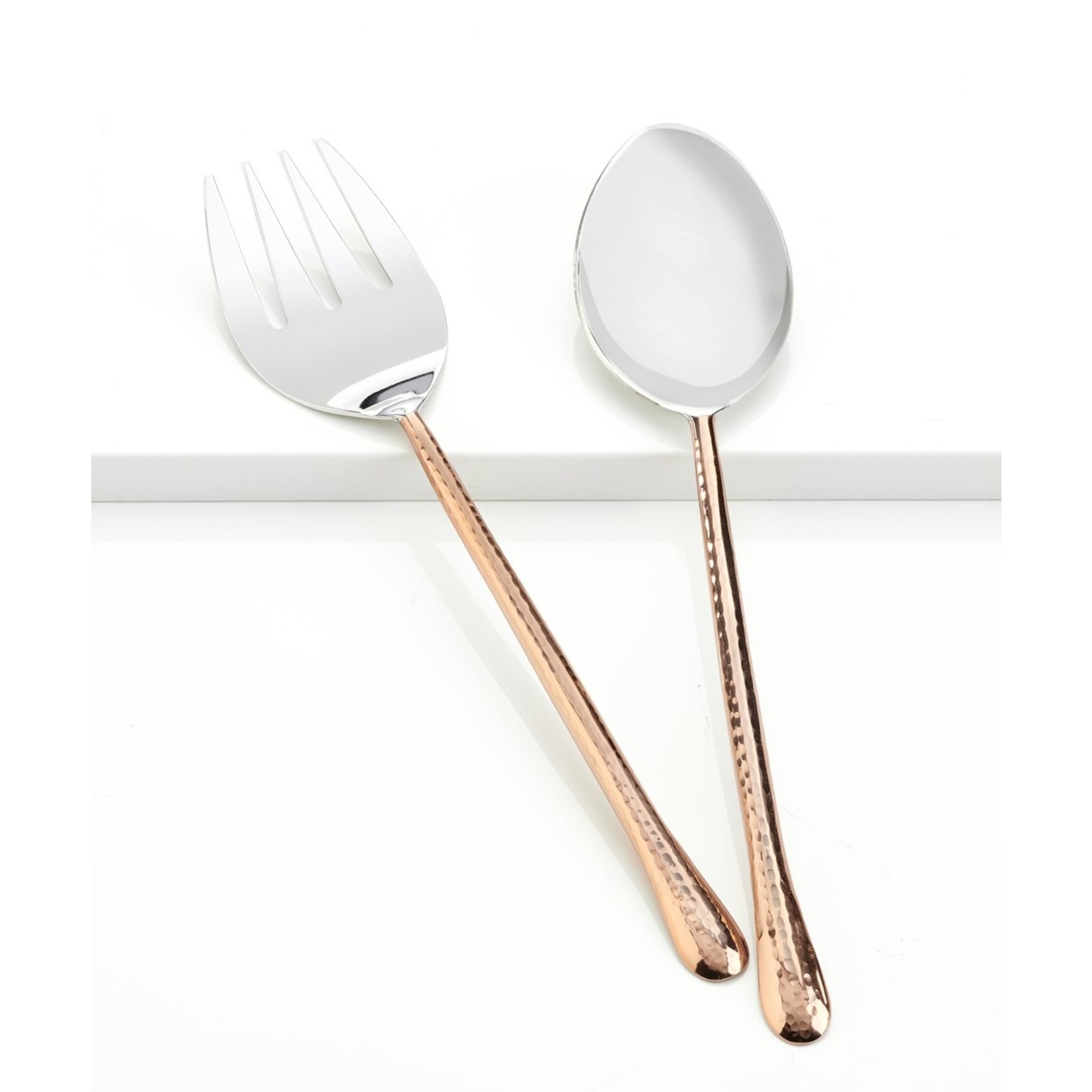 Stainless Steel Salad Servers - Copper Finish