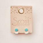 Earrings Silver/Turquoise Stud Moon Phase - Stone of Harmony