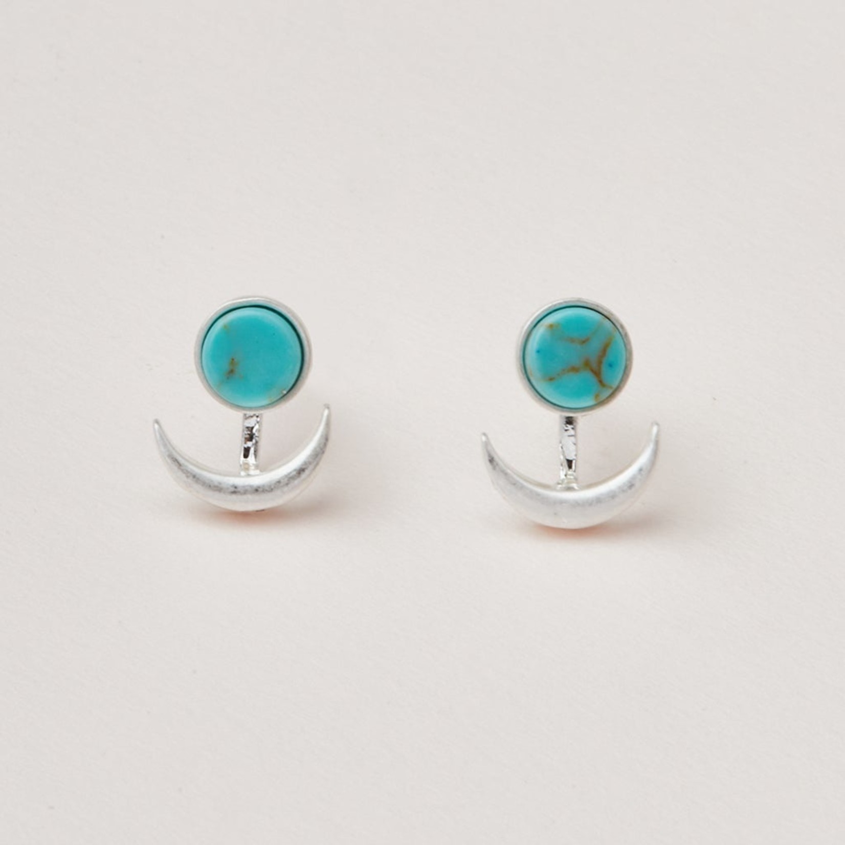 Earrings Silver/Turquoise Stud Moon Phase - Stone of Harmony