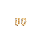 Earrings Gold Hoops w Cubic Zirconia Crystals