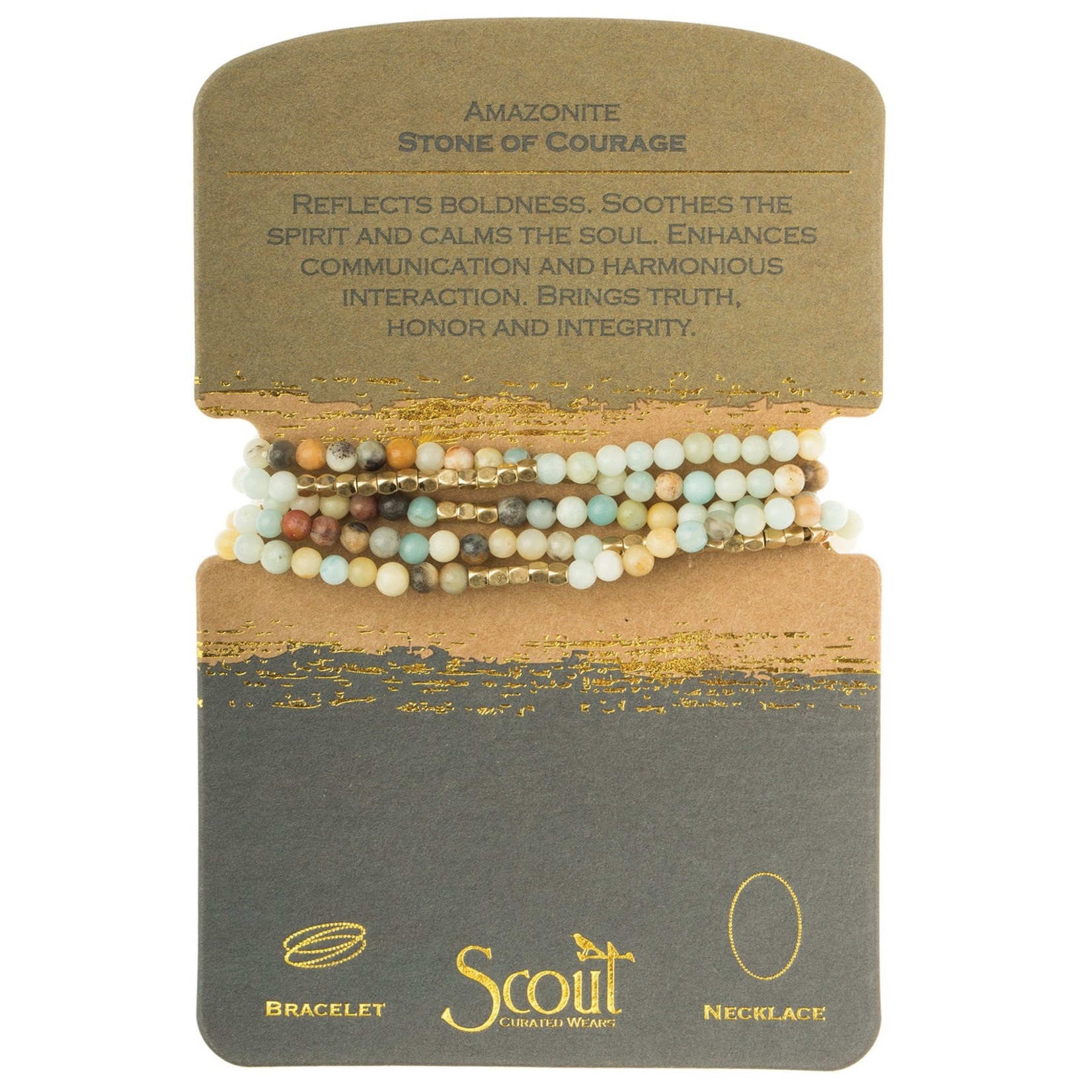 Scout Wrap Bracelet/Necklace Amazonite - Stone of Courage