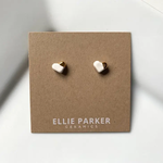White Ceramic Heart Stud Earring