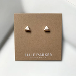 White Ceramic Triangle Stud Earrings