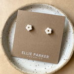 White Ceramic Flower Stud Earrings