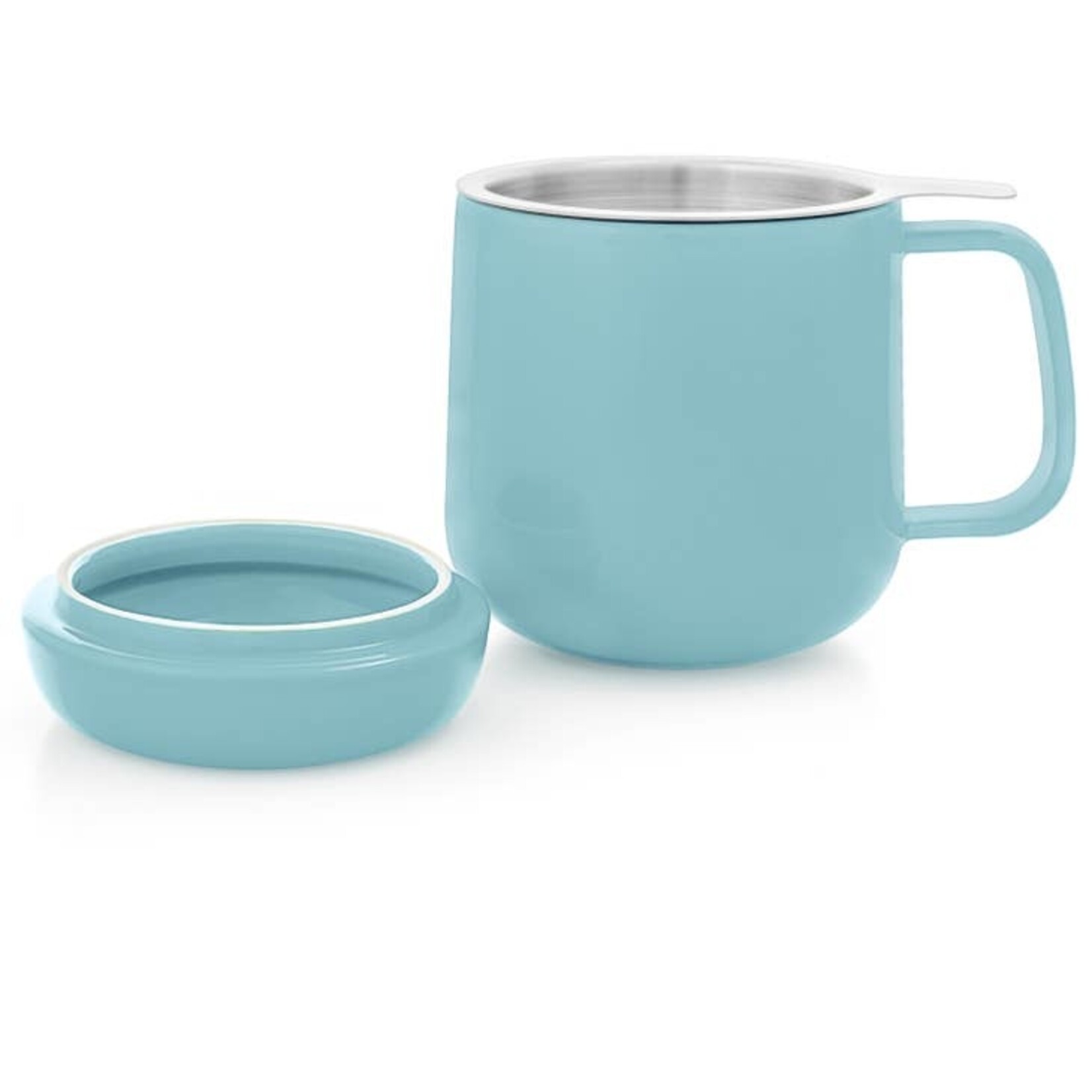 Turquoise  Porcelain Mug w Infuser - 15oz