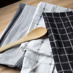 Cotton Tea Towel Black & White - Set of 3