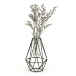 Black Geometric Wire Vase