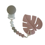 Pacifier Clip & Teether in One - Blush Leaf