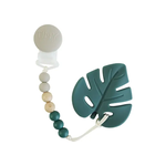 Pacifier Clip & Teether in One - Blue Leaf