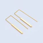 Gold Cube Hook Earrings