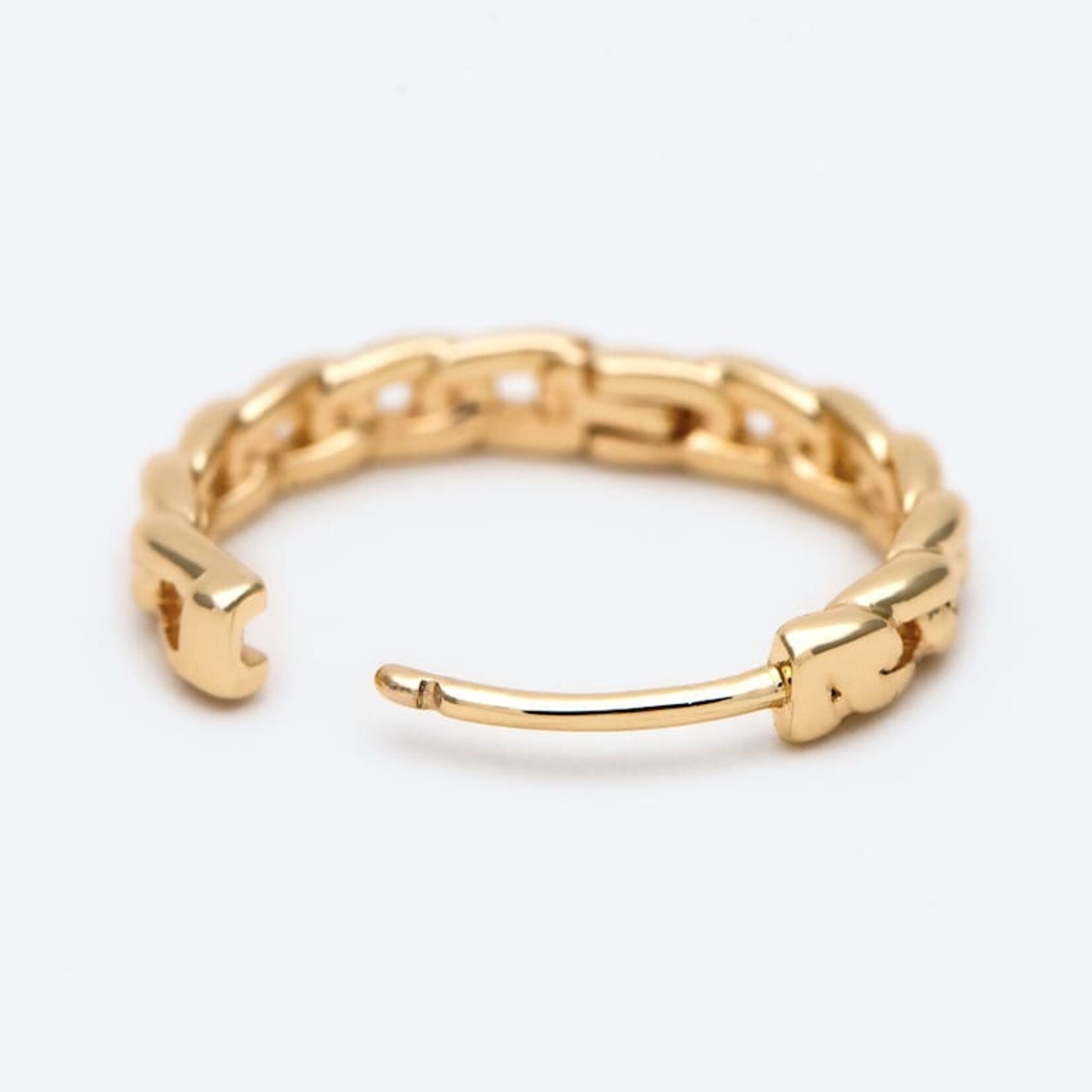 Gold Chain Huggie Hoop Earrings