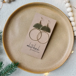 Brass Half Moon Circle Statement Earrings