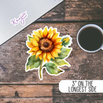 Watercolour Sunflower Sticker