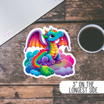 Colourful Rainbow Dragon Sticker