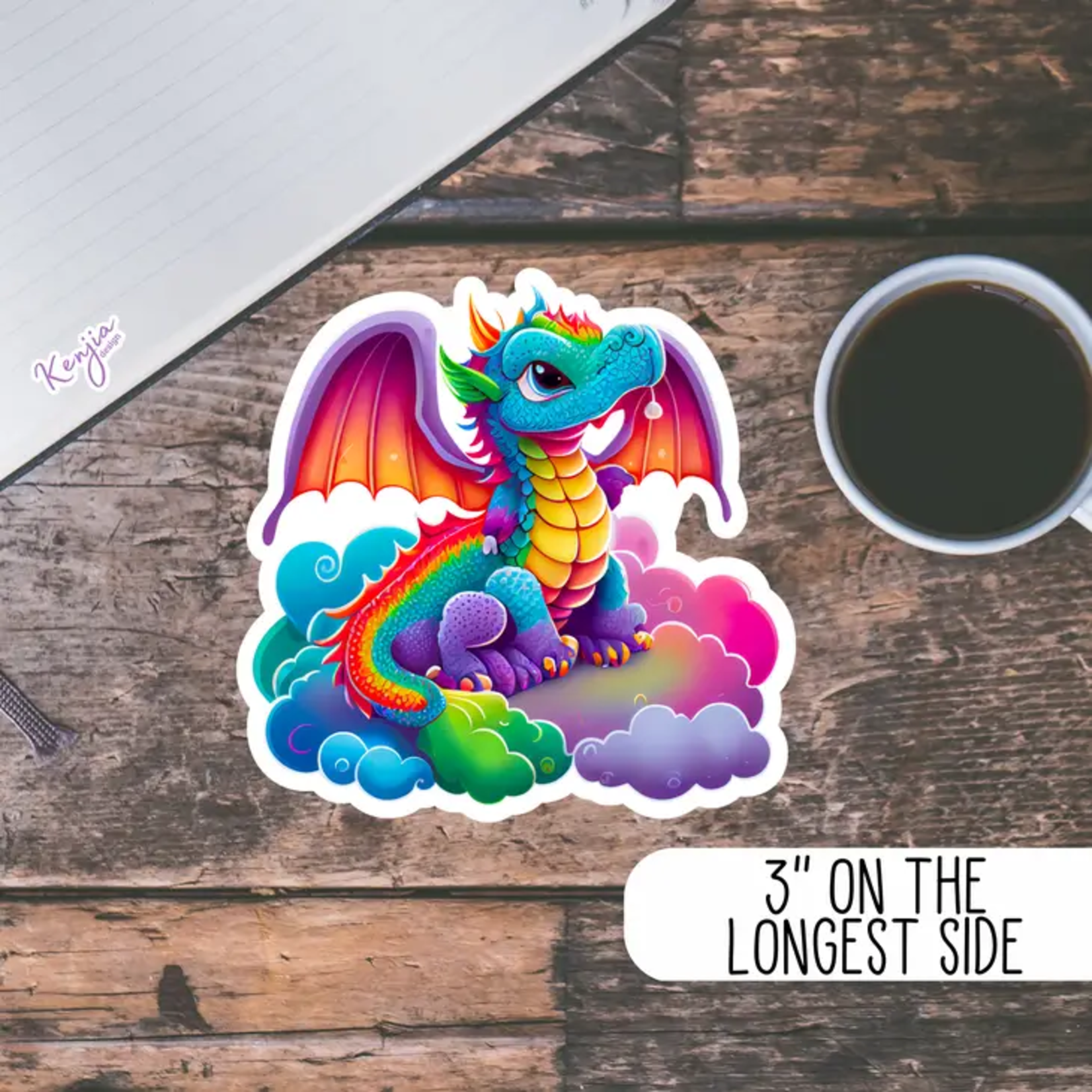 Colourful Rainbow Dragon Sticker