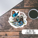 Watercolour Floral, Butterfly & Camera Sticker