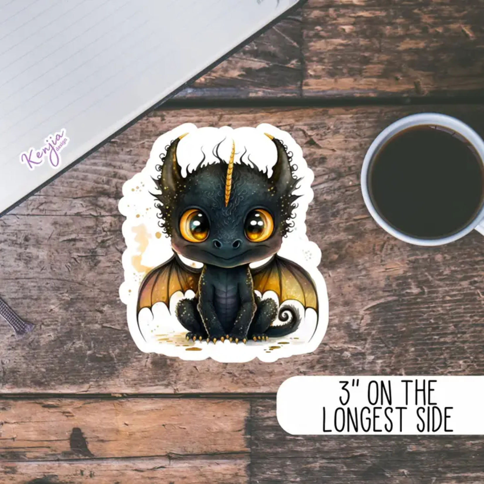 Cute Black Dragon Sticker