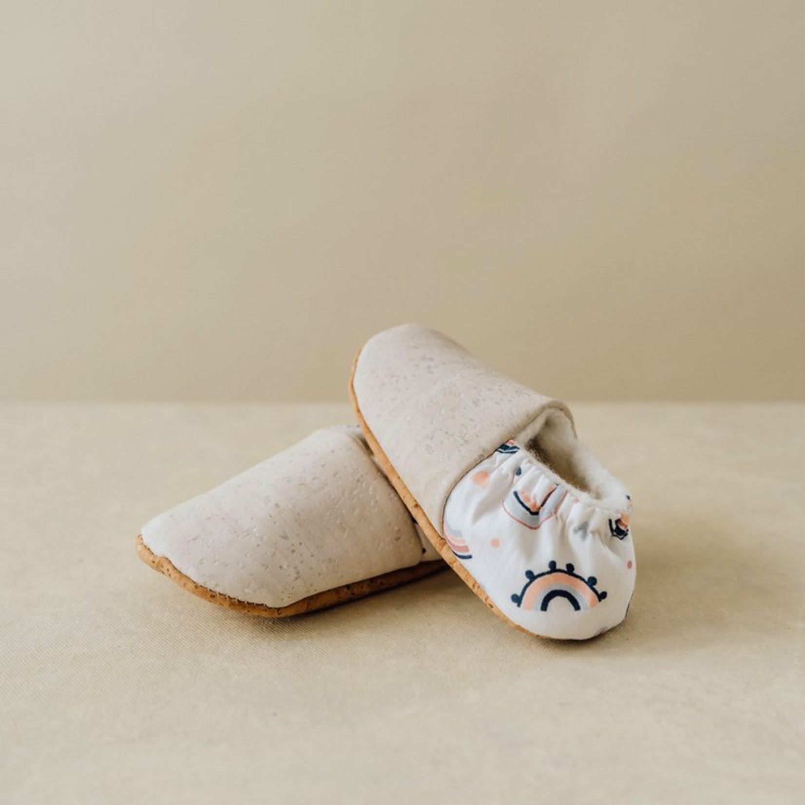 Rainbow & Cream Cork Slipper