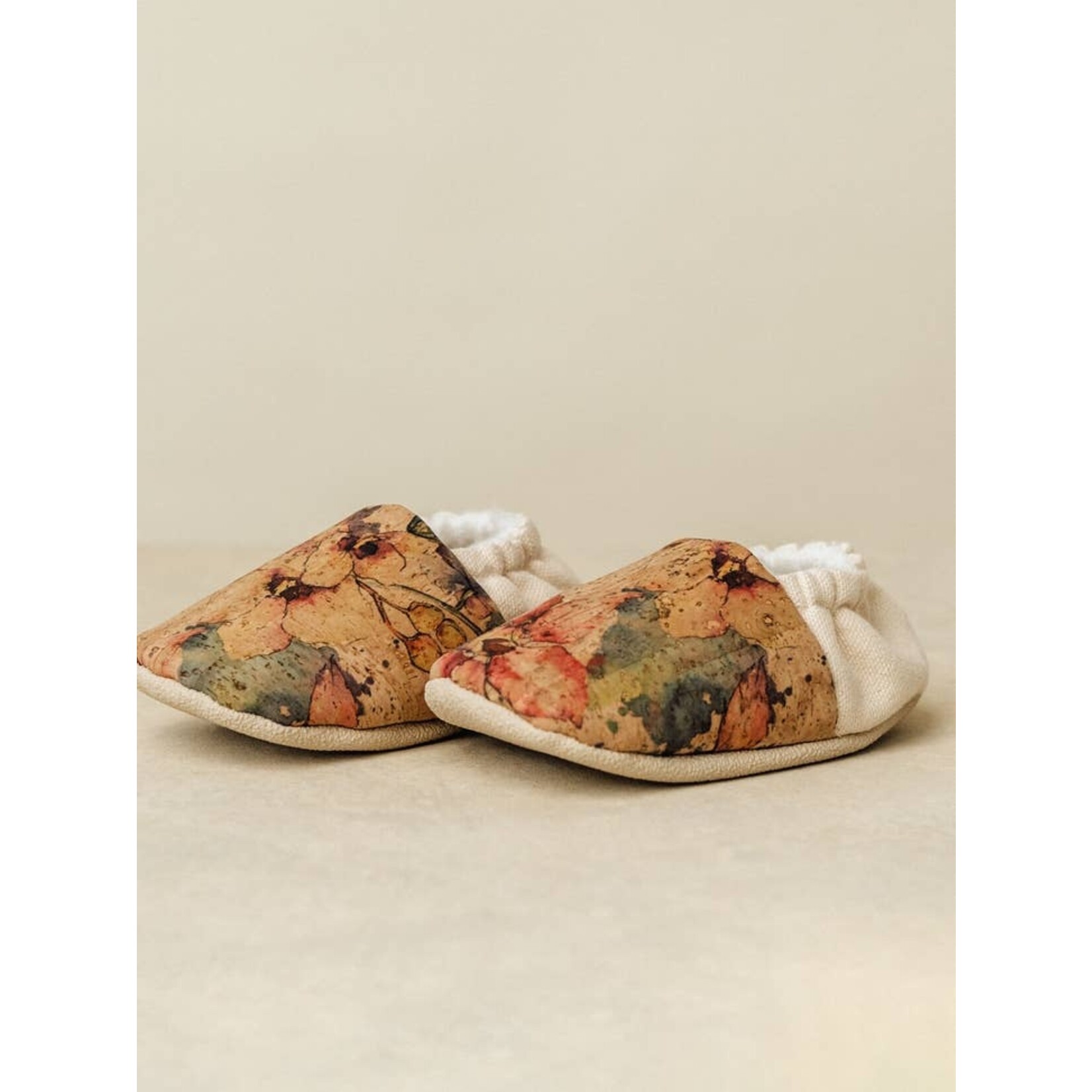 Cream & Watercolour Cork Slipper