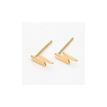Gold Lightning Bolt Stud Earrings