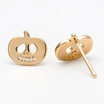 Gold Jack O Lantern Stud Earrings