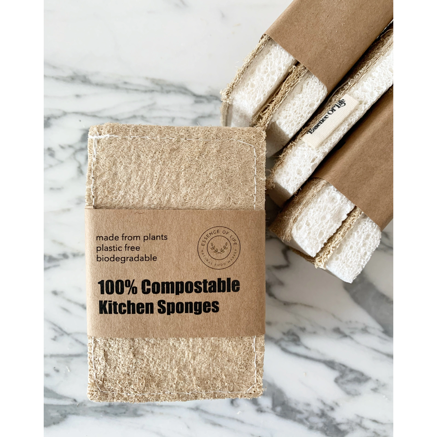 Kitchen Sponge 100% Compostable - 2 Pack