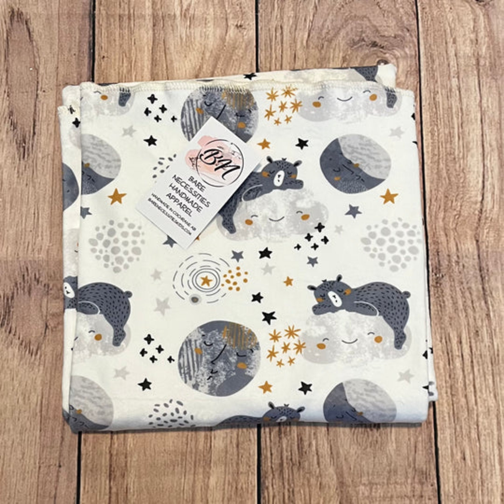 Sleepy Night Bear Baby Blanket