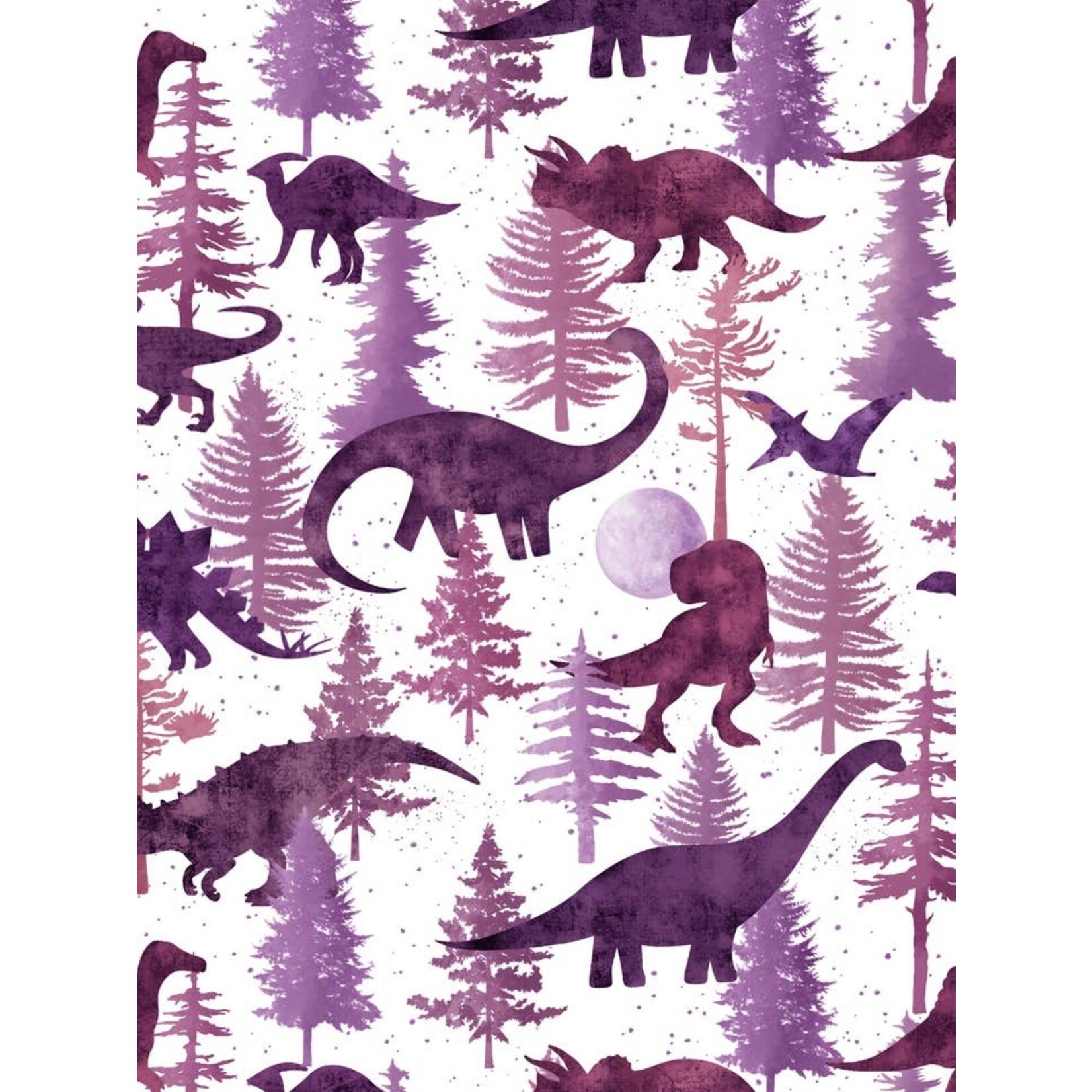Purple Dinosaur Forest Baby Blanket