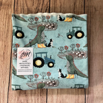 Blue Dinosaur Farmer Baby Blanket