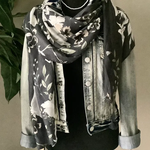 Lightweight Scarf - Black Garden