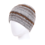 Striped Wool Knit Beanie - Platinum