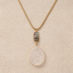 Necklace Gold Quartz & Labradorite Pendants