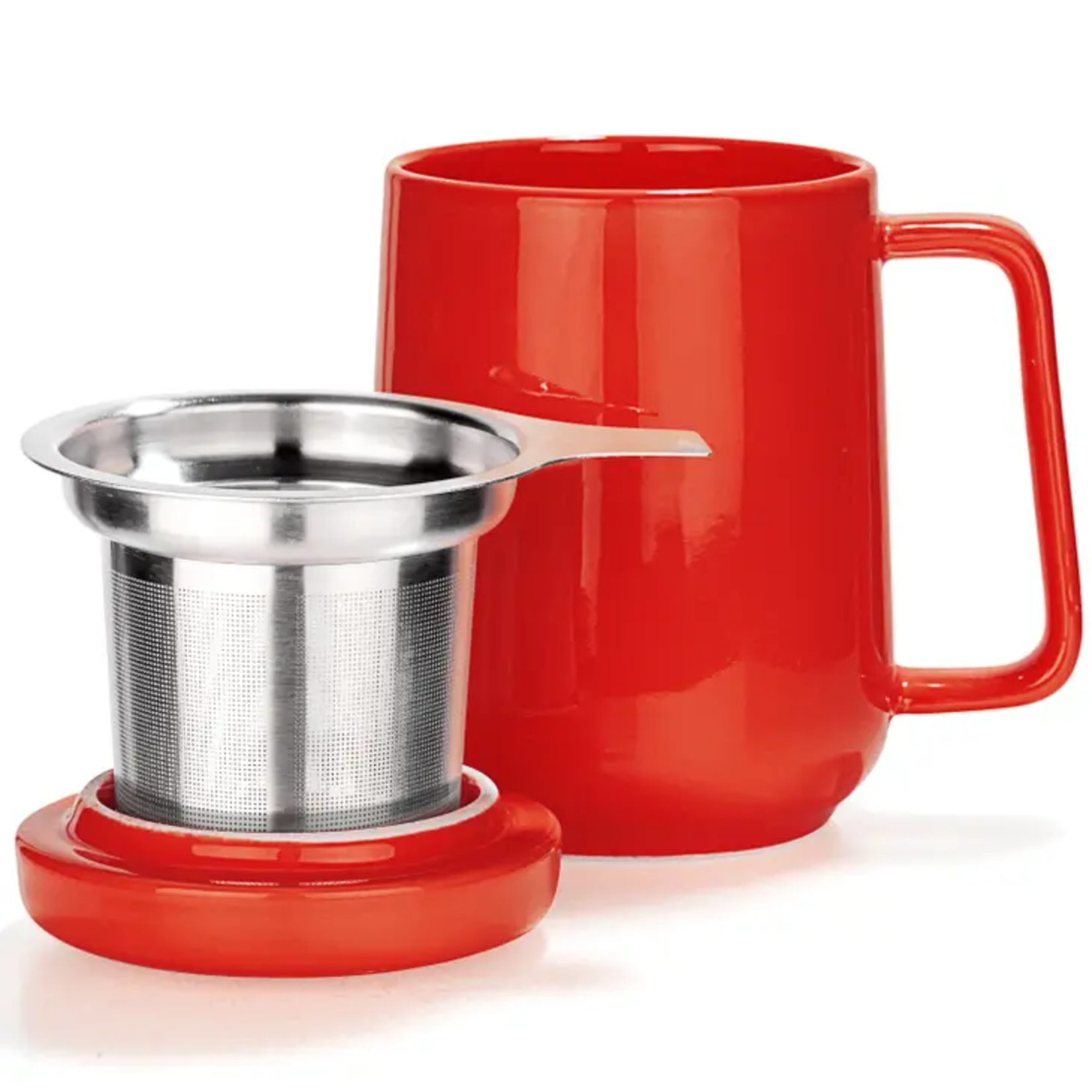 Red Porcelain Mug w Infuser - 19oz