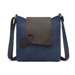 Bag Shoulder Blue w Leather Flap