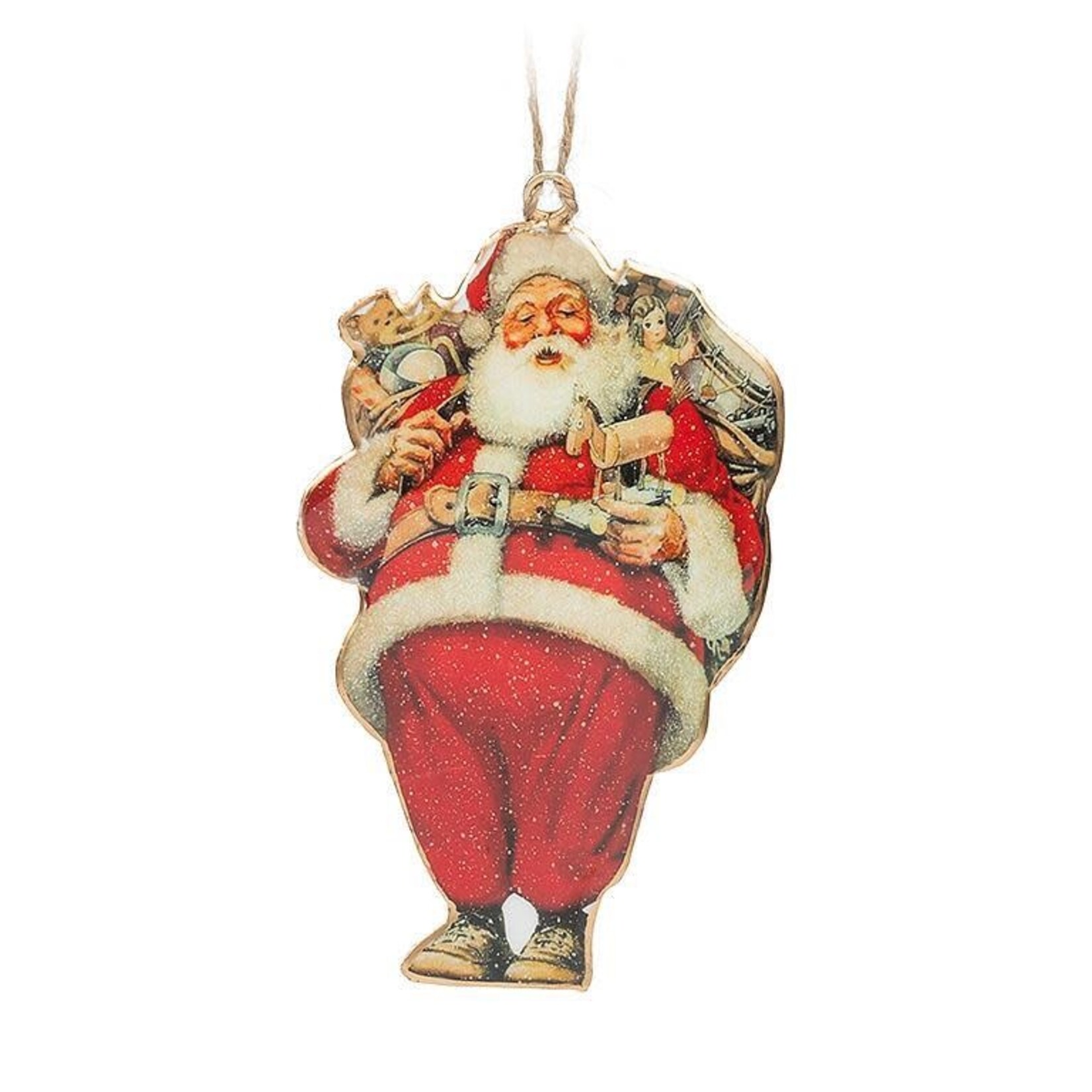 Retro Metal Santa Ornament