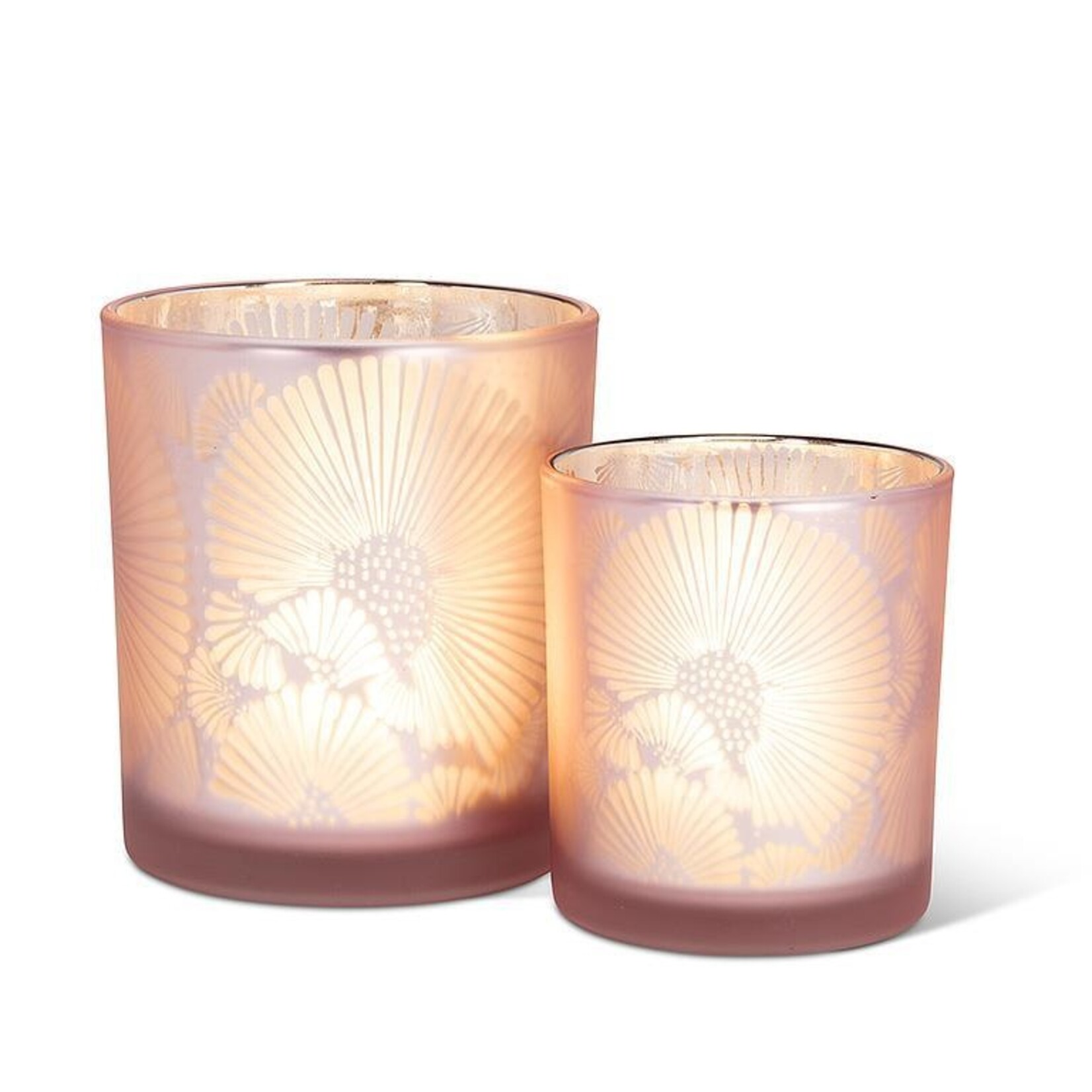 Frosted Pink Candle Holder - Large