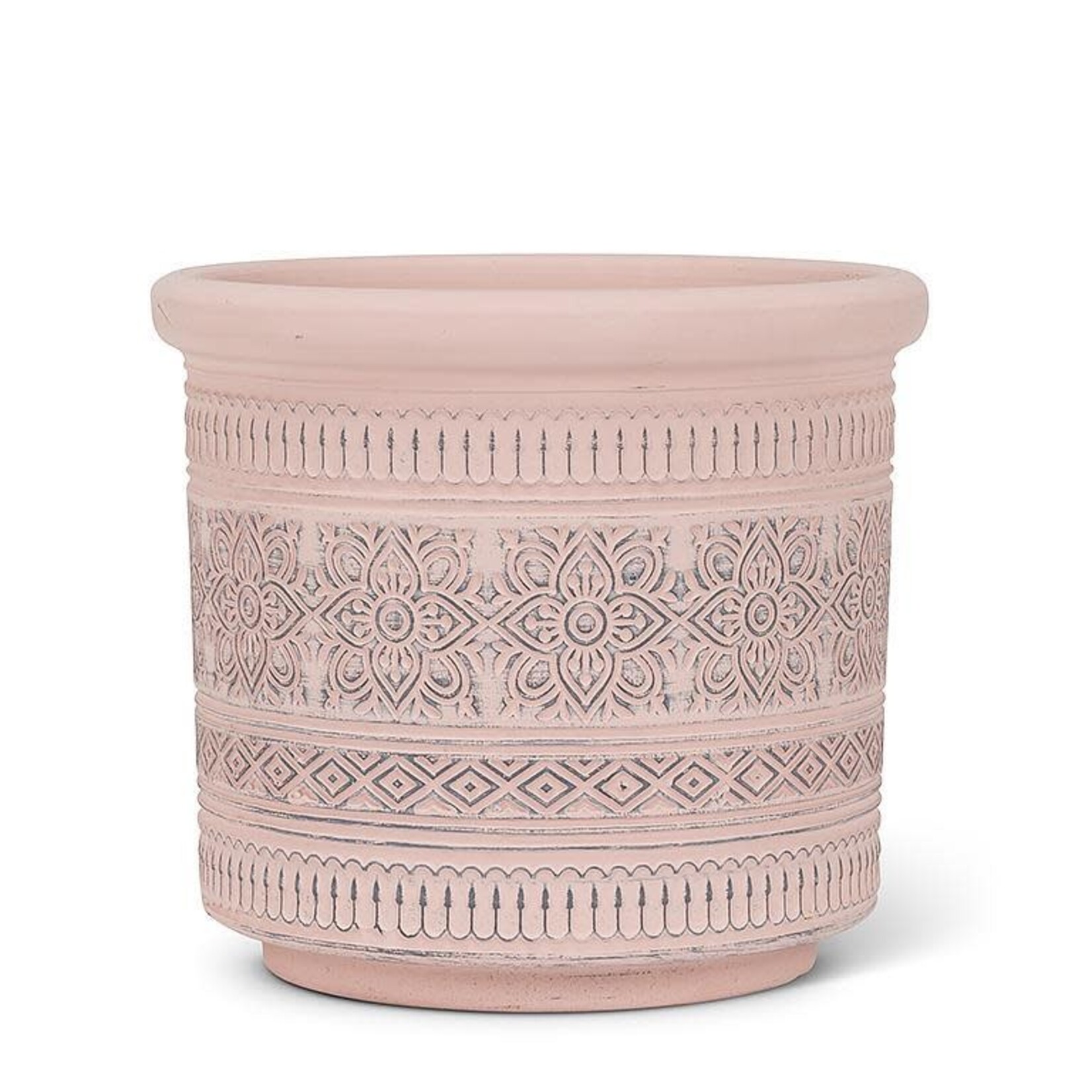Pink Planter with Embossed Band