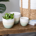 Green Ombre Ceramic Planter - Large