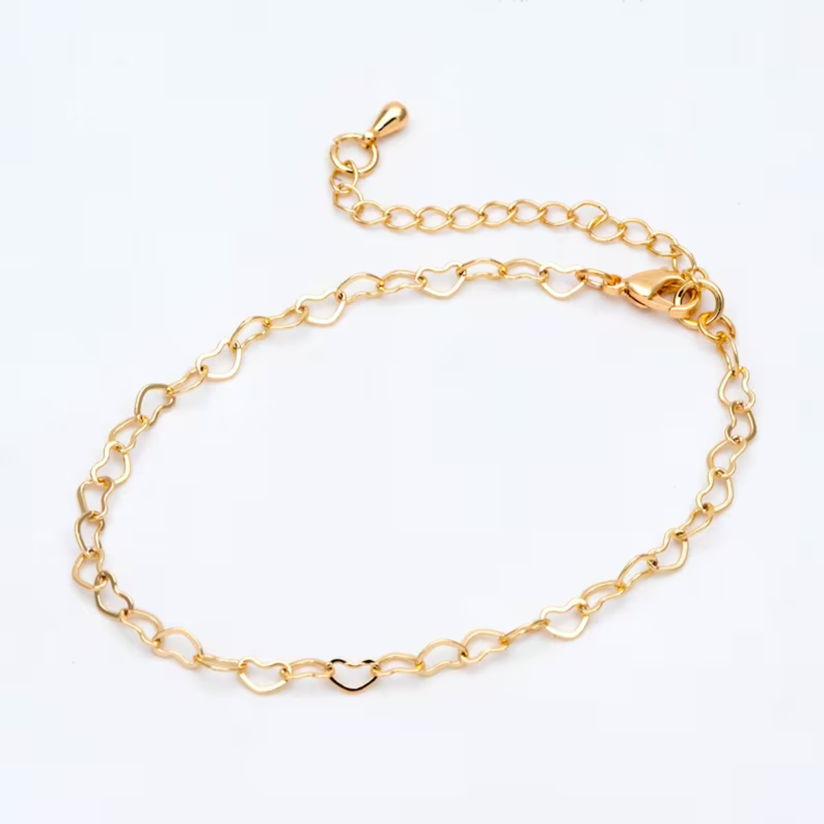Gold Heart Link Bracelet
