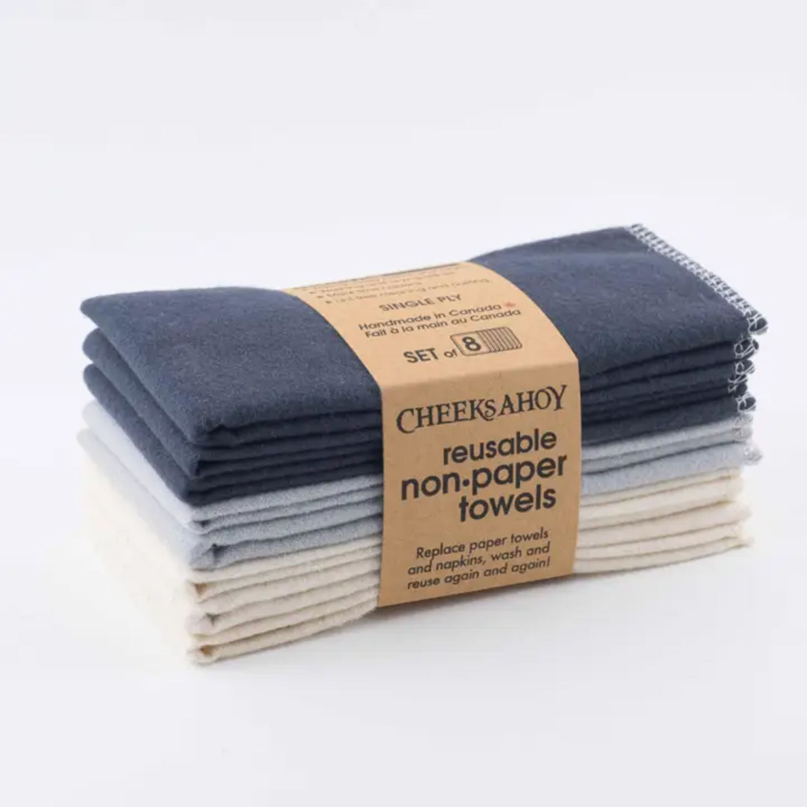 Unpaper Towels Warm Neutral Charcoal Grey 8-pack