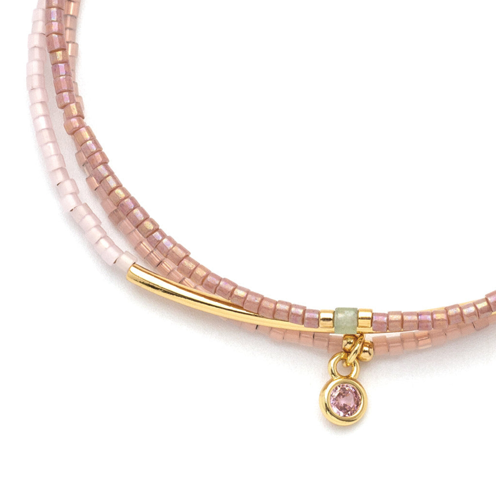 Blush & Gold Miyuki Bracelet Trio