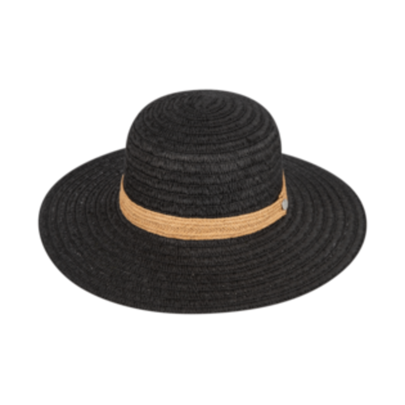 Wide Brim Black Boater Hat - Adalita