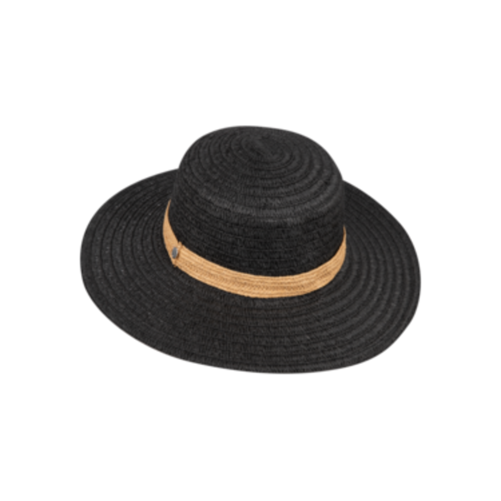 Wide Brim Black Boater Hat - Adalita